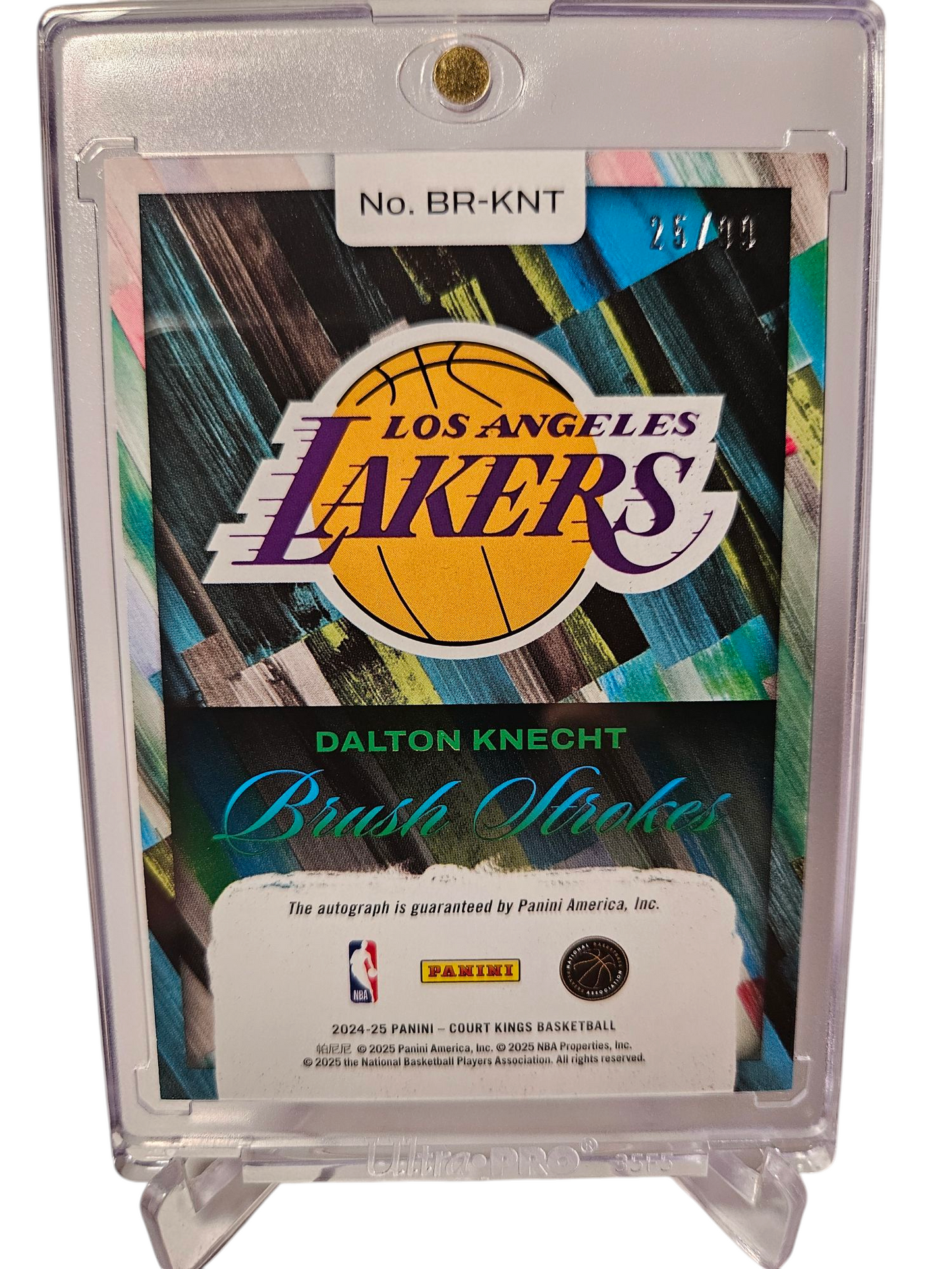 2024-25 Panini Court Kings #BR-KNT Dalton Knecht Rookie Card Brush Strokes Autograph 25/99