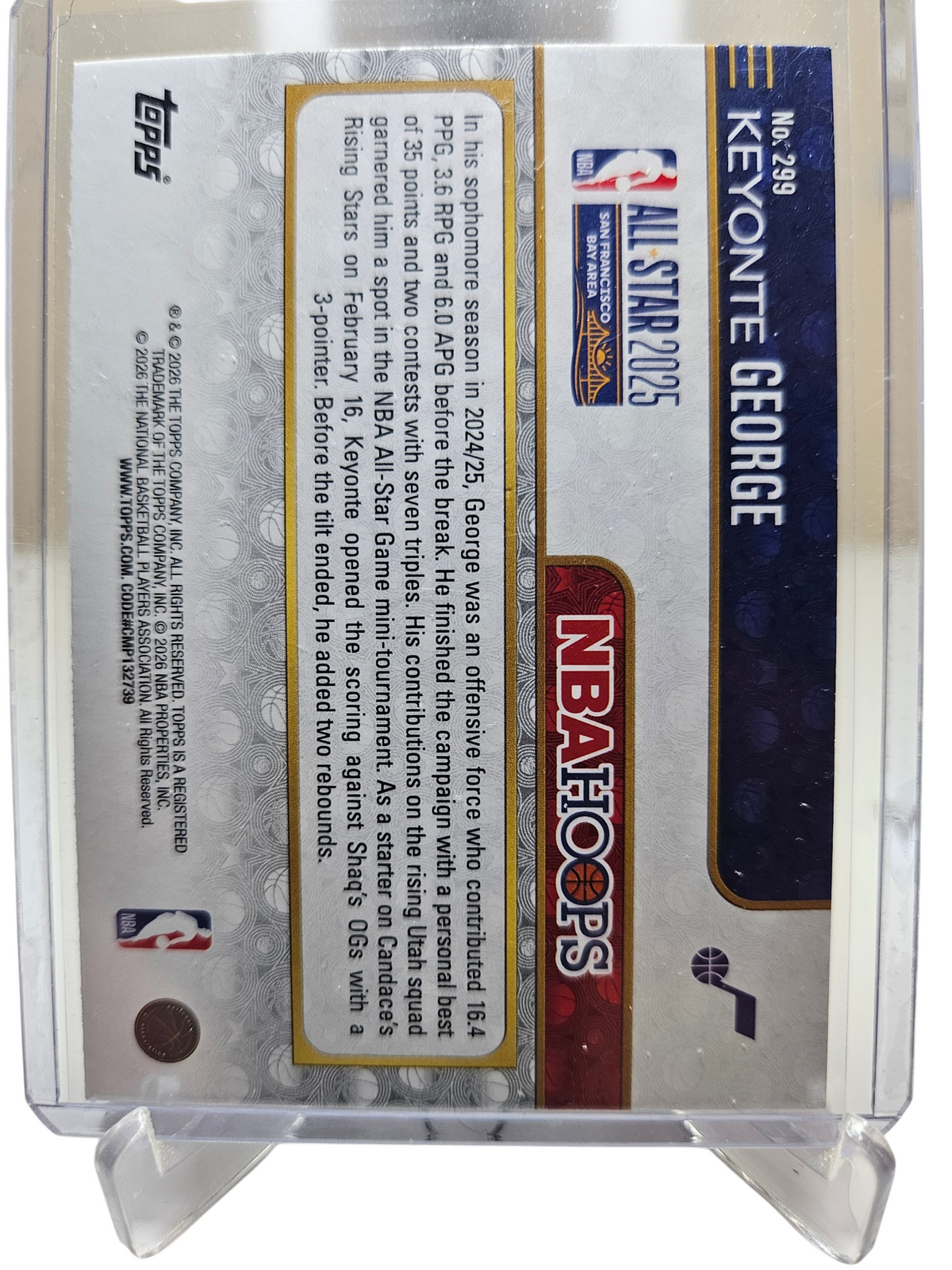 2025-26 Topps Hoops #299 Keyonte George 2025 All-Star