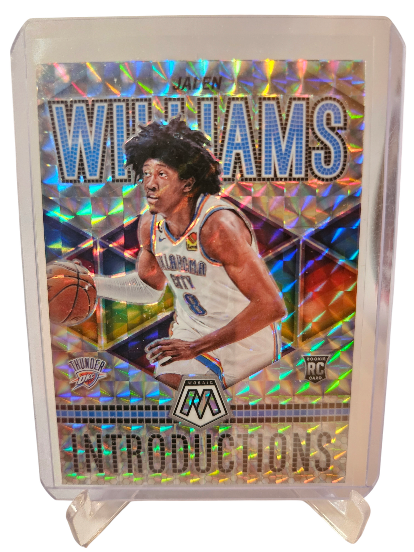 2022-23 Panini Mosaic #4 Jalen Williams Rookie Card Introductions Mosaic Prizm