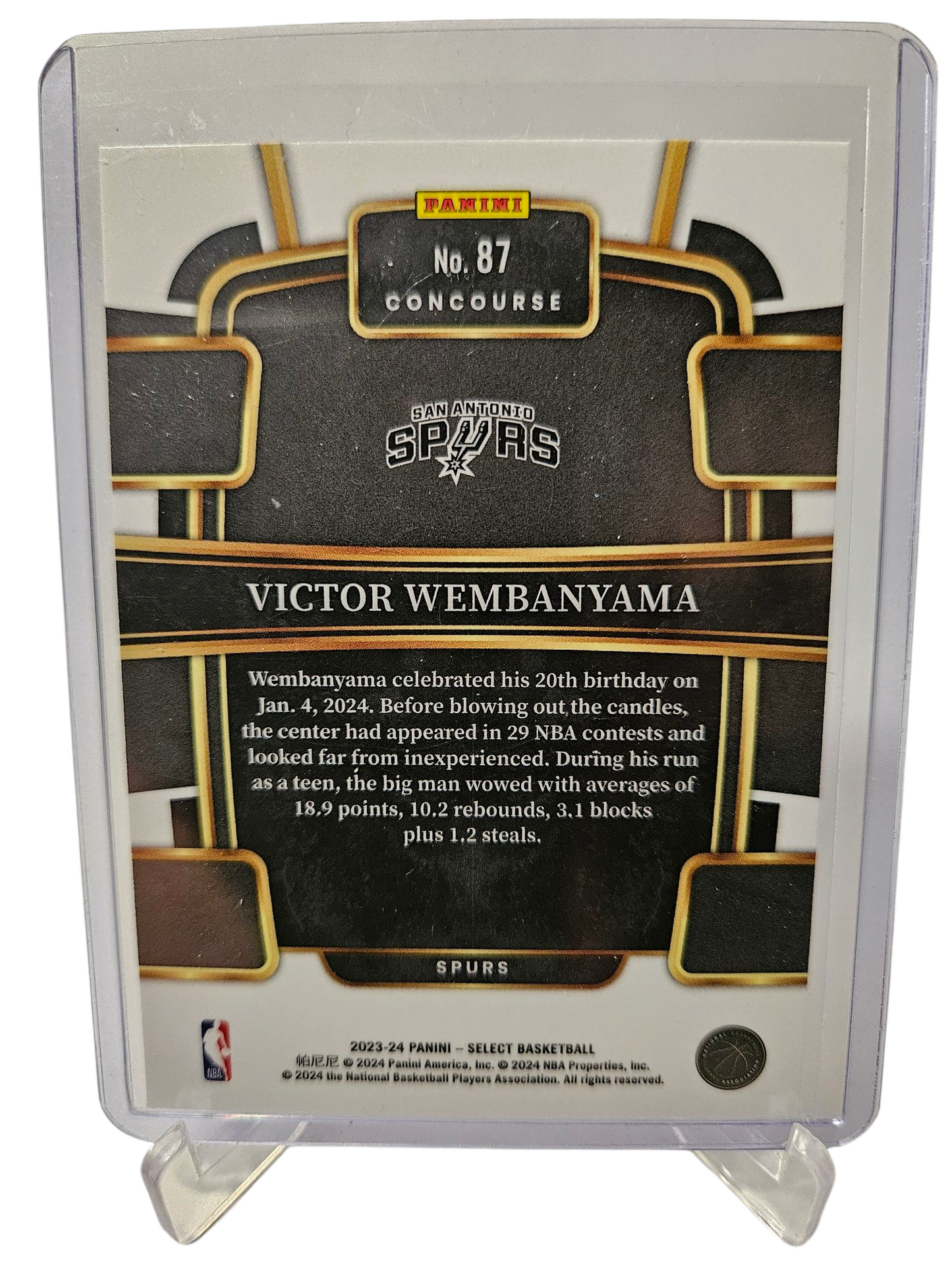 2023-24 Panini Select #87 Victor Wembanyama Rookie Card Concourse
