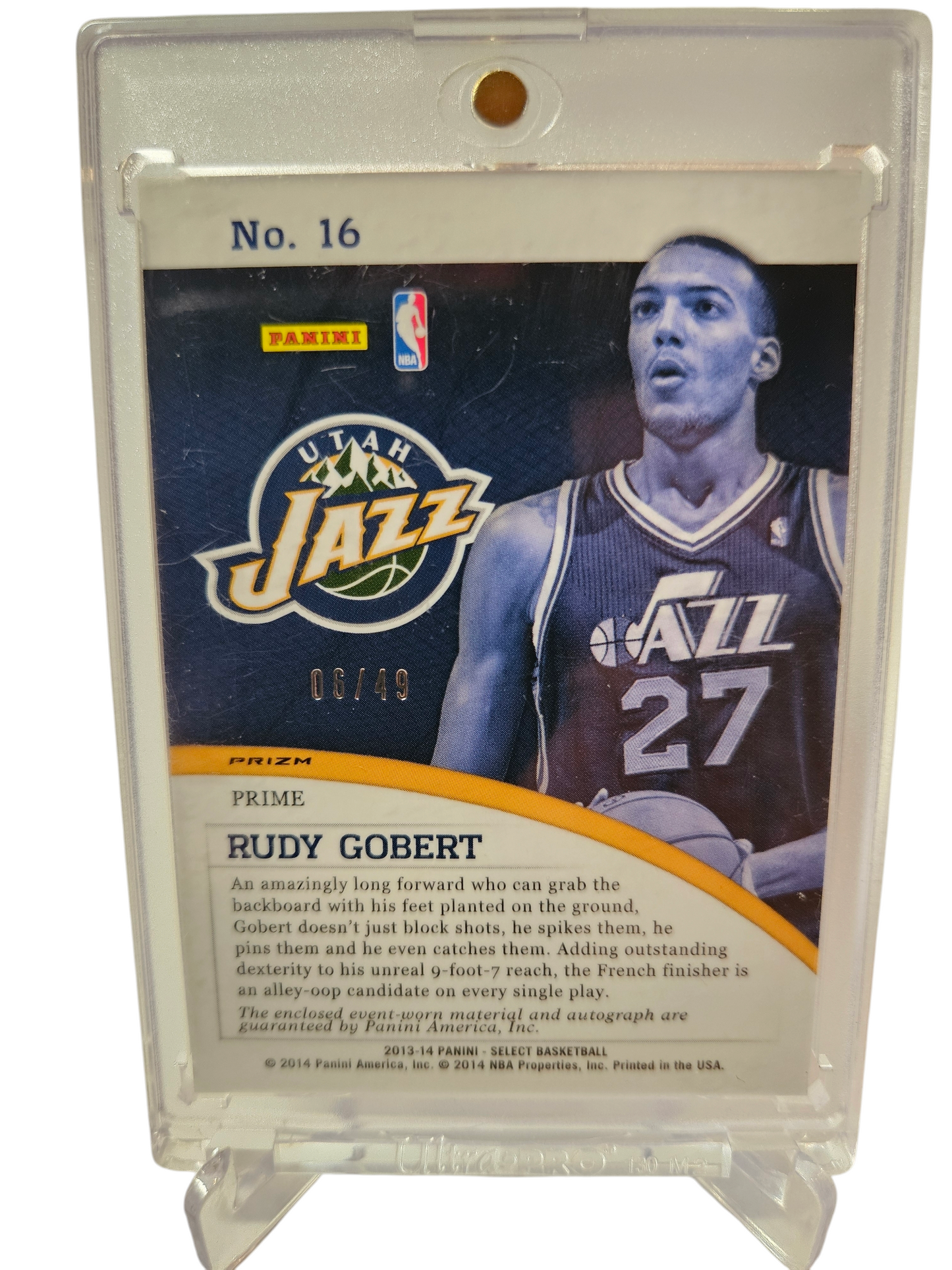 2013-14 Panini Select #16 Rudy Gobert RPA Blue Prizm 06/49