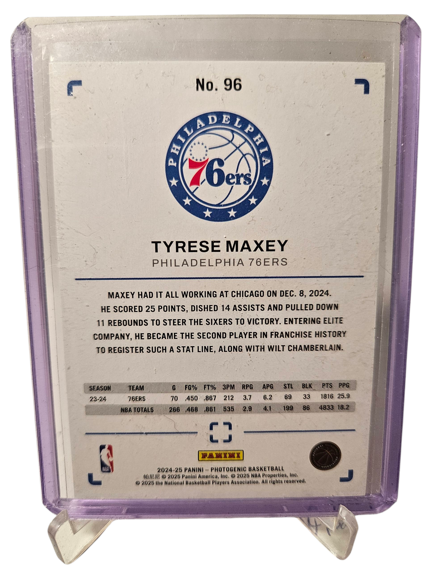 2024-25 Panini Photogenic #96 Tyrese Maxey