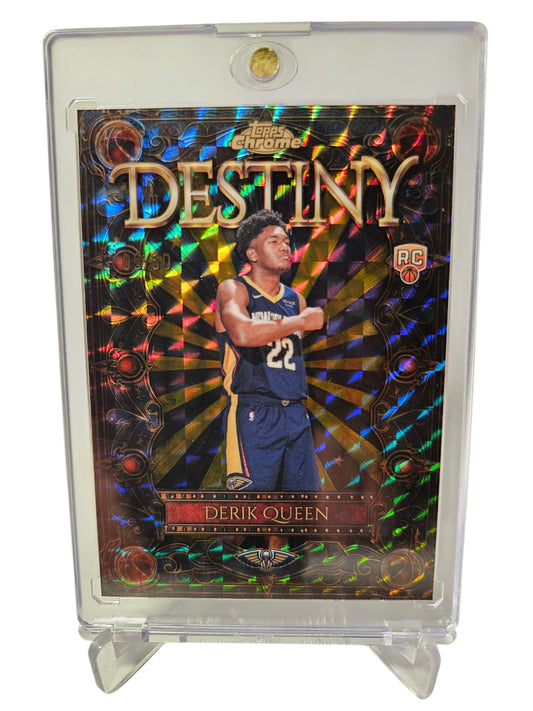 2025 Topps Chrome #D-25 Derik Queen Rookie Card Destiny Refractor Gold 09/50