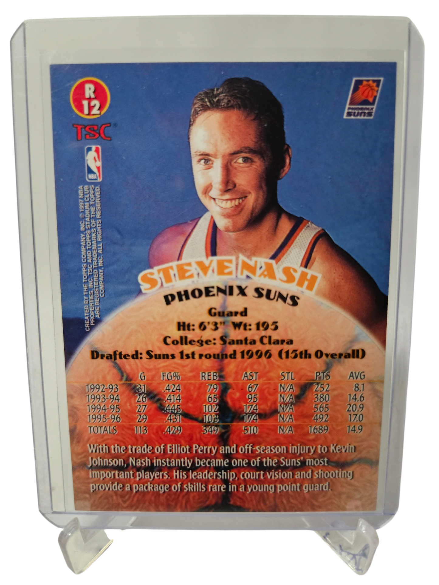 1996 Topps Stadium Club #R12 Steve Nash Rookie Card