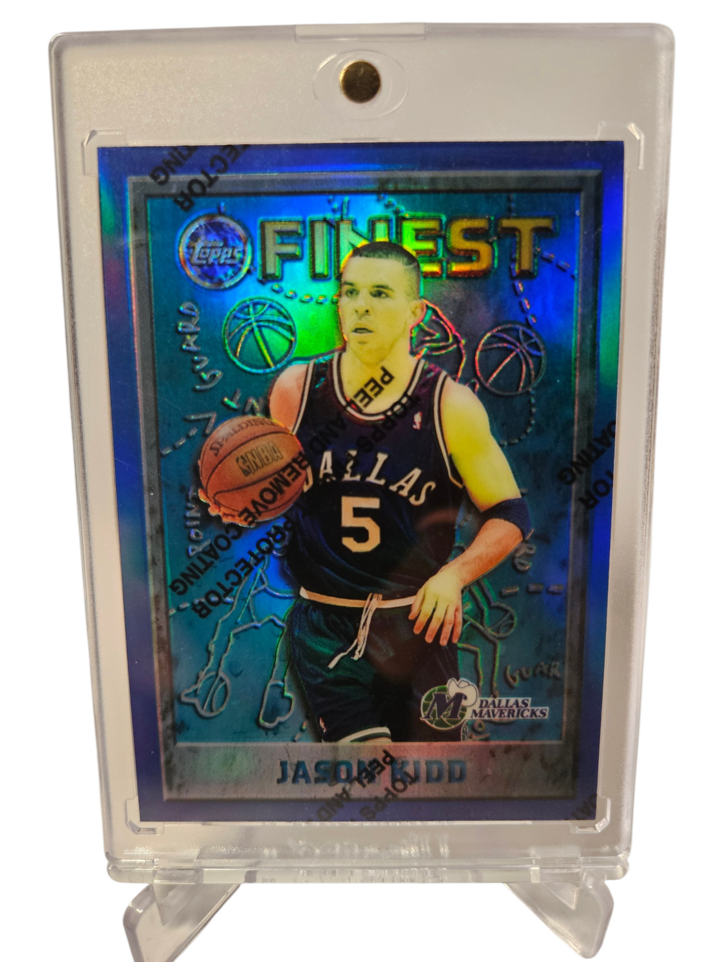 1996 Topps Finest #5 Jason Kidd Blue Refractor With Protective Coating