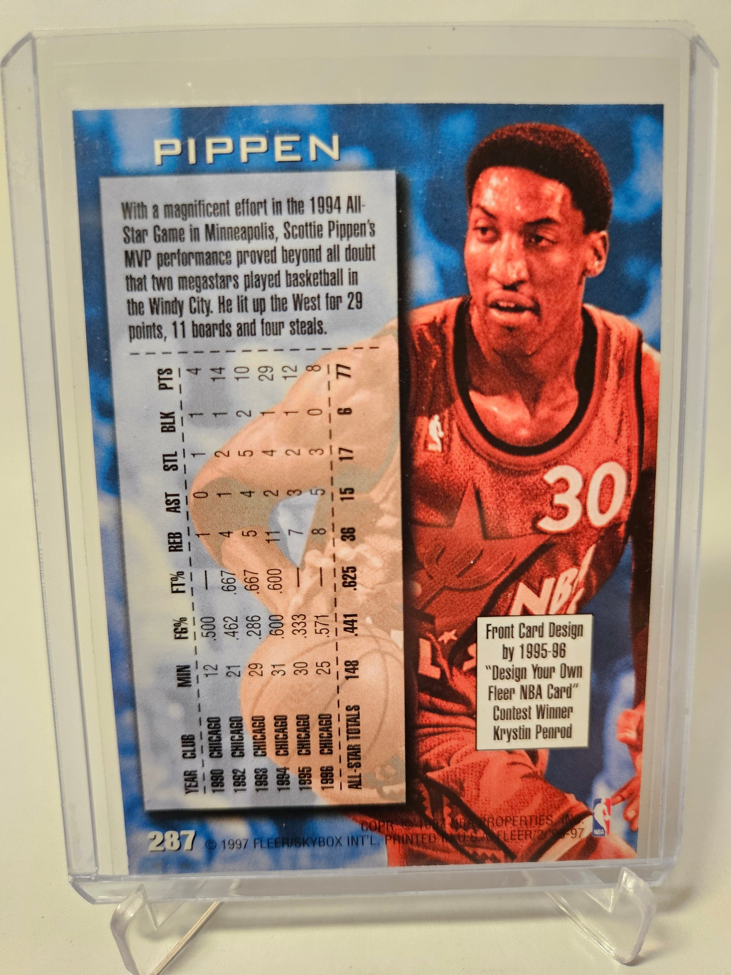 1996-97 Fleer #287 Scottie Pippen NBA All-Star 6 Retro