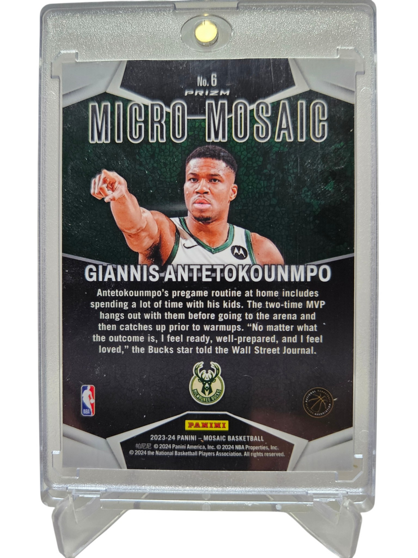2023-24 Panini Mosaic #6 Giannis Antetokounmpo Micro Mosaic Prizm SSP