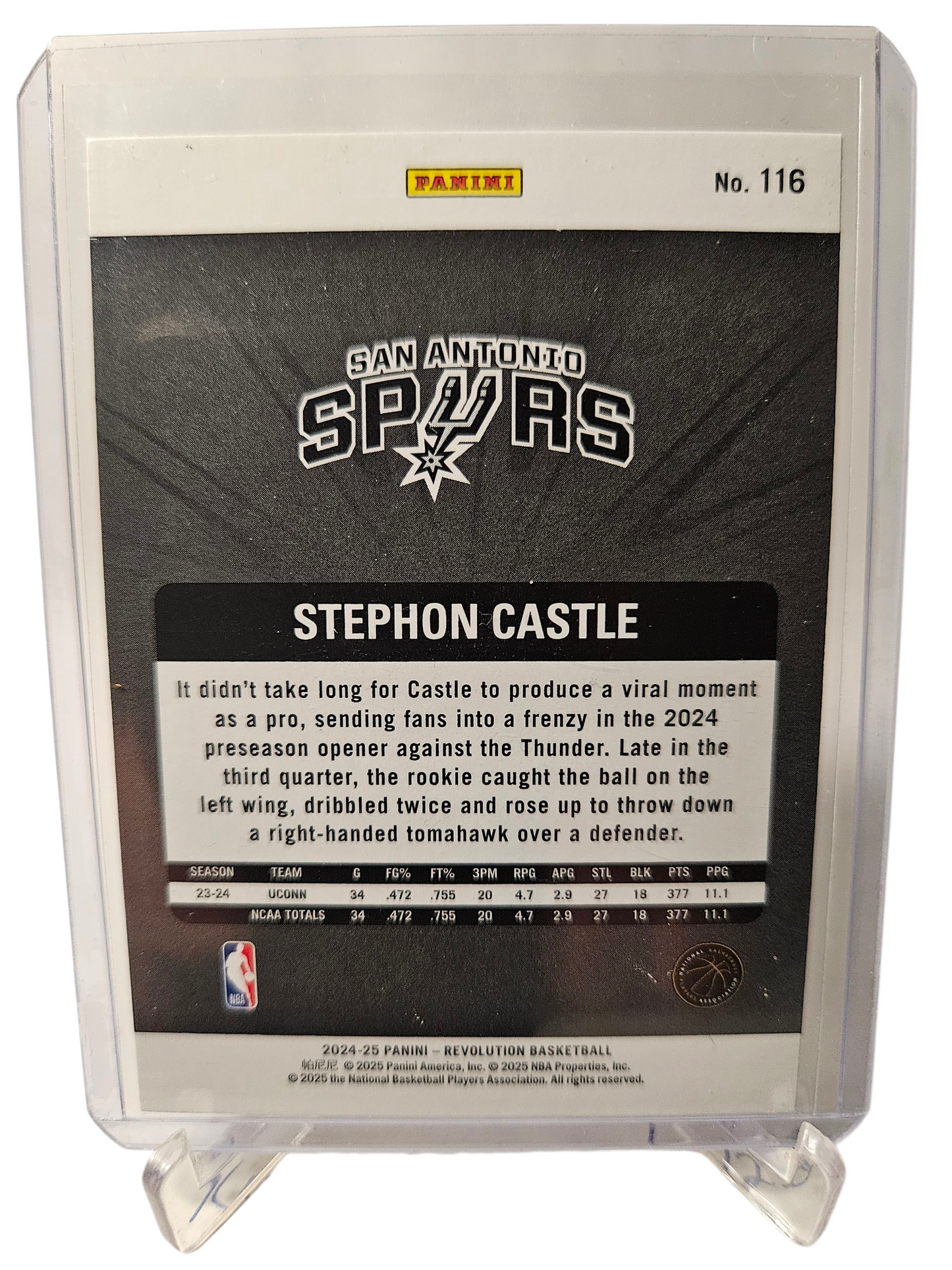 2024-25 Panini Revolution #116 Stephon Castle Rookie Card