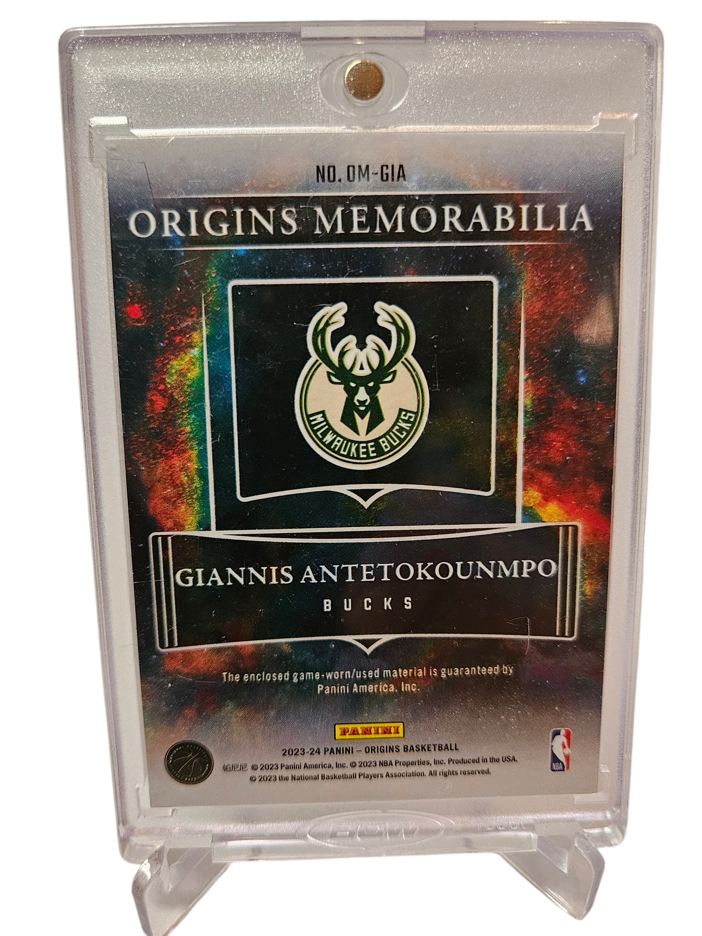 2023-24 Panini Origins #OM-GIA Giannis Antetokounmpo Origins Memorabilia Game Worn Patch