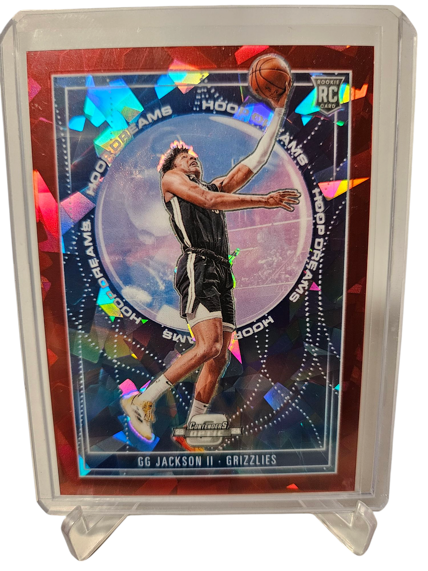 2023-24 Panini Contenders Optic #13 GG Jackson II Rookie Card Hoops Dreams Red Cracked Ice Prizm 128/175