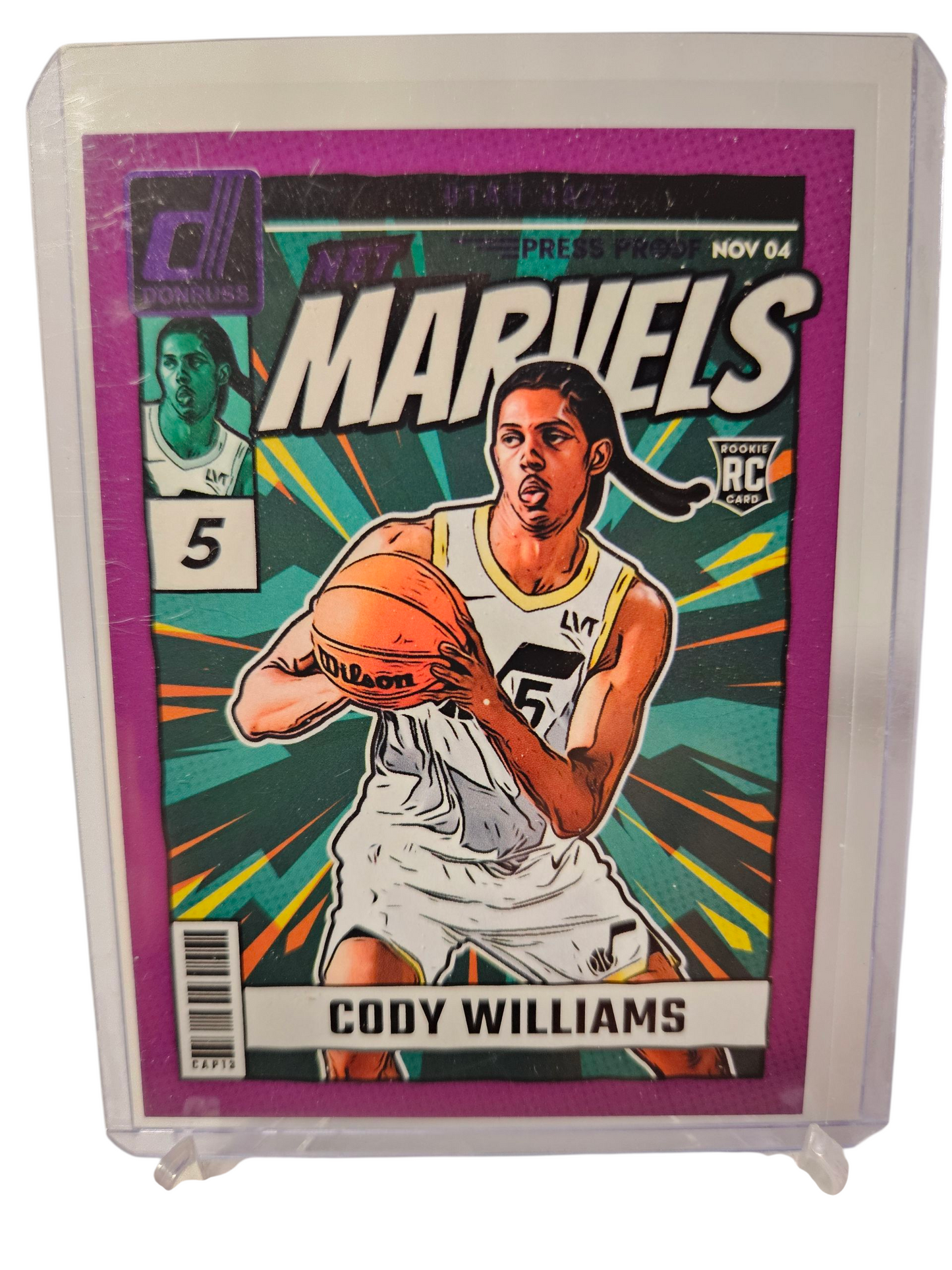 2024-25 Panini Donruss #20 Cody Williams Rookie Card Net Marvels Purple