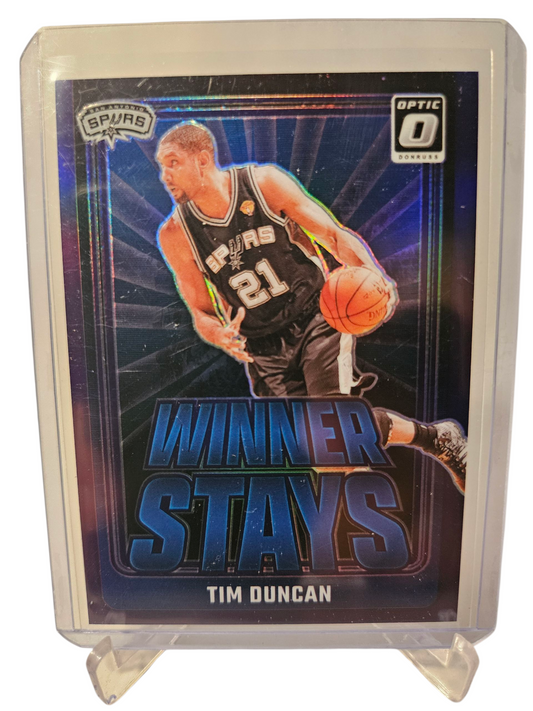 2024-25 Panini Donruss Optic #12 Tim Duncan Winner Stays Purple Holo Prizm