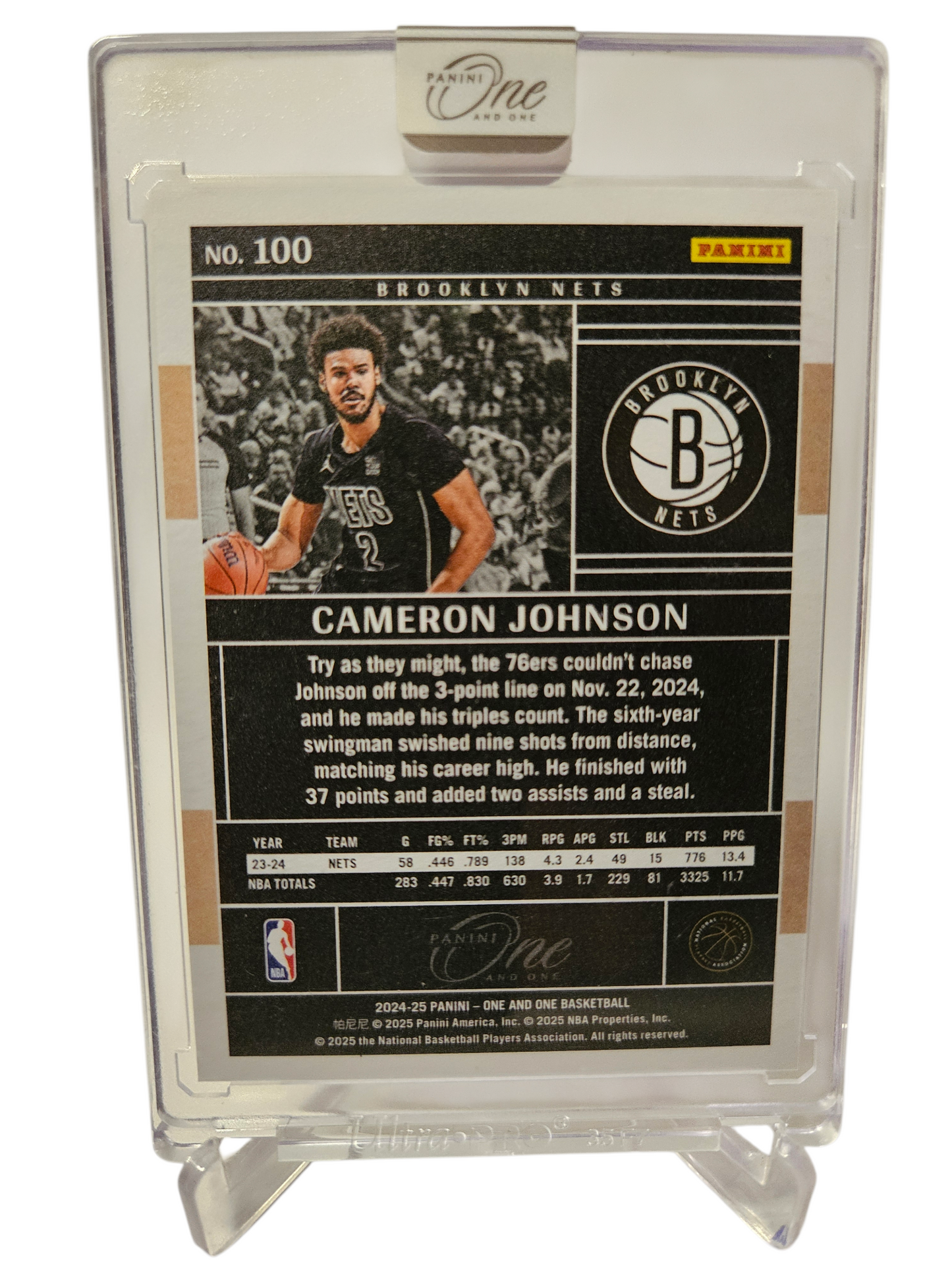 2024-25 Panini One and One #100 Cameron Johnson Red Holo Prizm 11/15