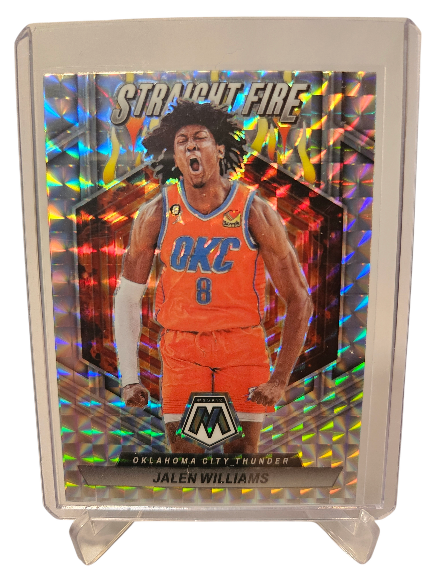 2022-23 Panini Mosaic #17 Jalen Williams Rookie Card Straight Fire Mosaic Prizm SP