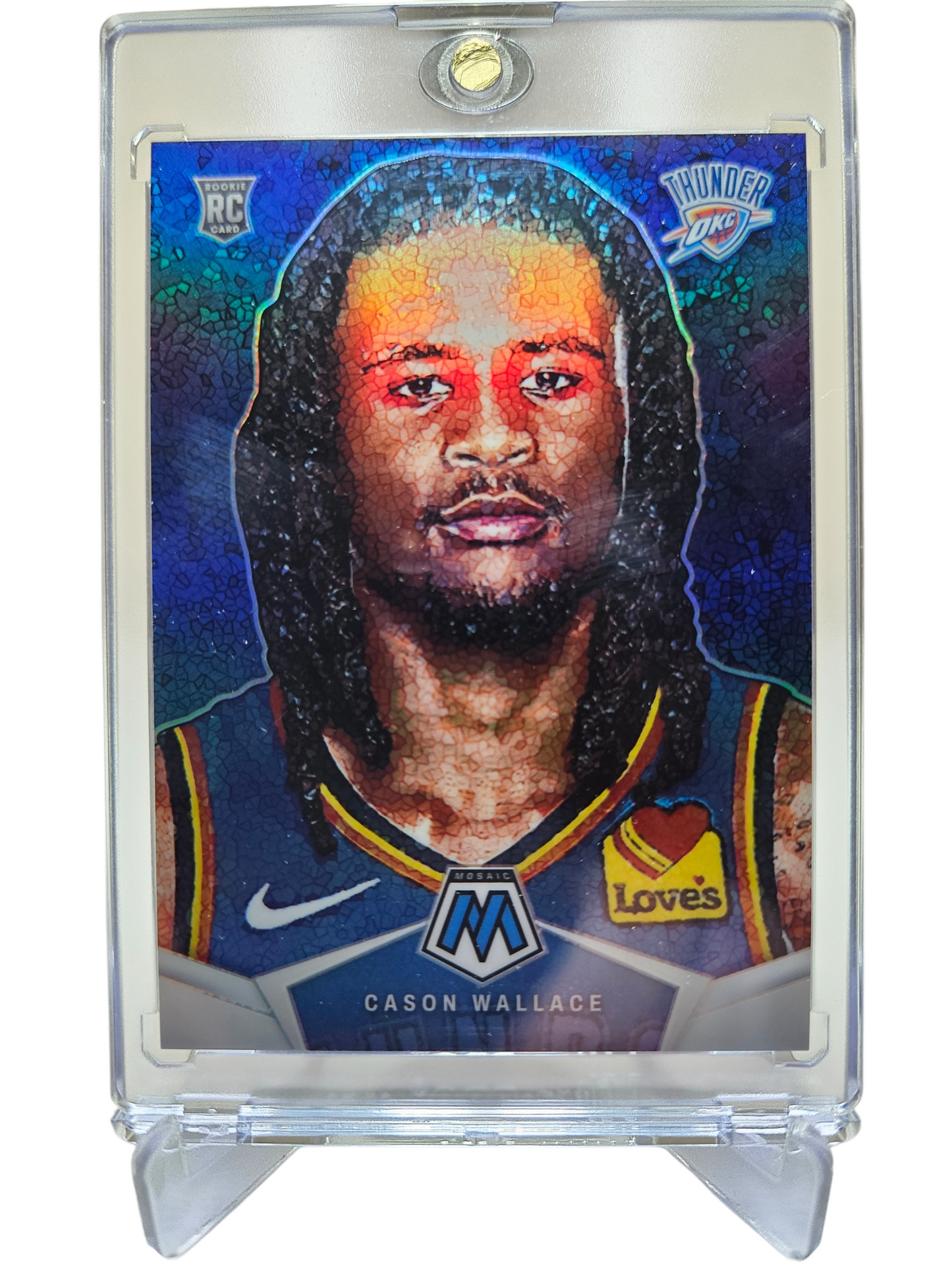 2023-24 Panini Mosaic #18 Cason Wallace Rookie Card Micro Mosaic Prixm SSP