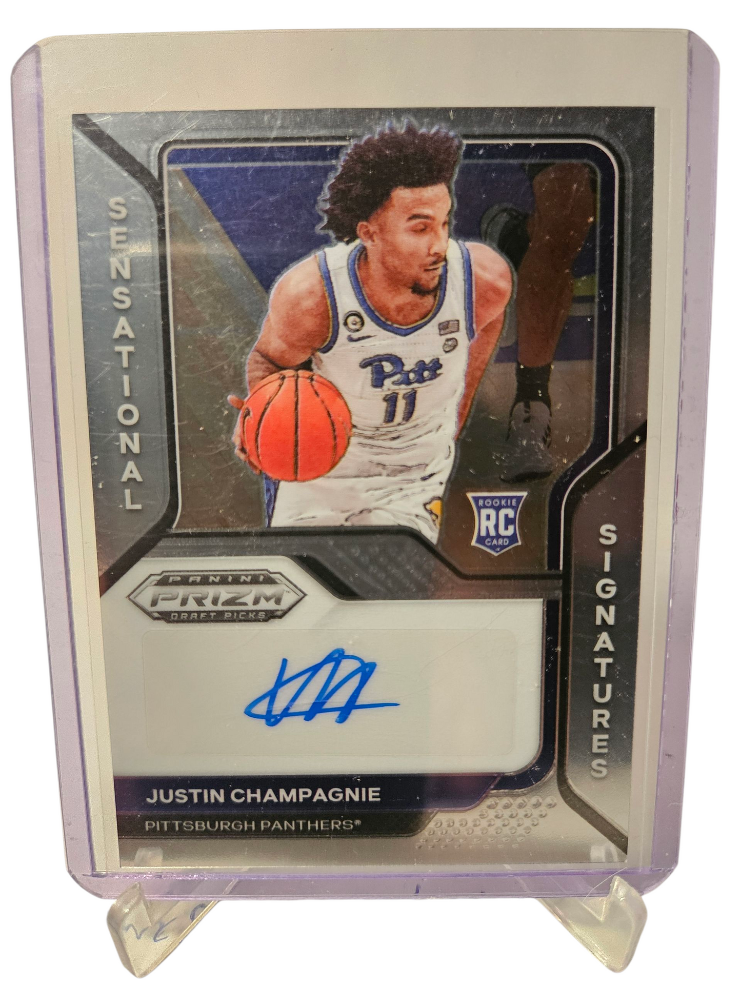 2021-22 Panini Prizm Draft Picks #SS-JCH Justin Champagnie Rookie Card Sensational Signatutes Autograph