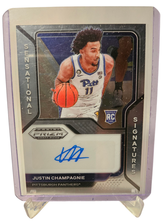 2021-22 Panini Prizm Draft Picks #SS-JCH Justin Champagnie Rookie Card Sensational Signatutes Autograph