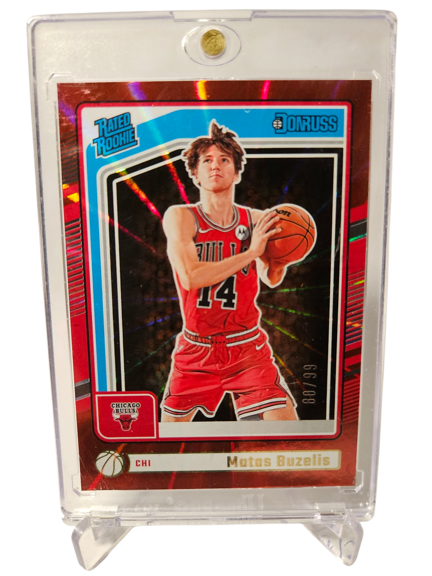 2024-25 Panini Donruss Optic #271 Matas Buzelis Rated Rookie Red Holo Laser 80/99
