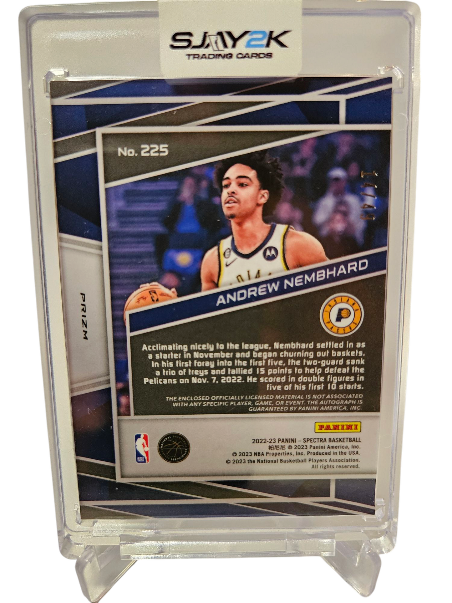 2022-23 Panini Spectra #225 Andrew Nembhard RPA 14/49