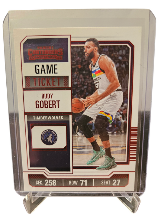 2023-24 Panini Contenders #64 Rudy Gobert Game Ticket Red