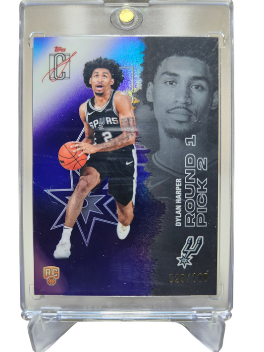 2025-26 Topps Signature Class #102 Dylan Harper Rookie Card Purple Chrome 029/100