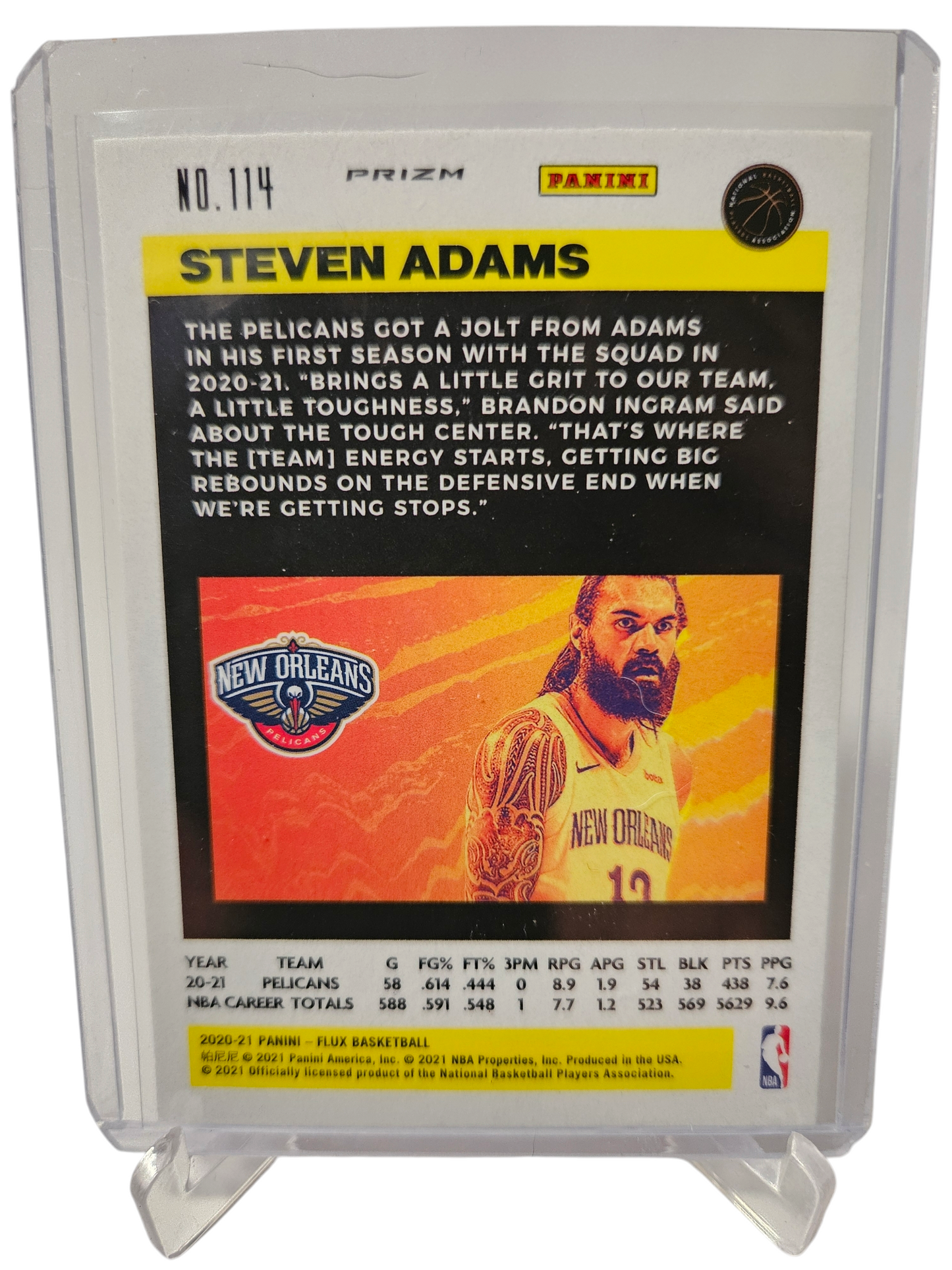 2020-21 Panini Flux #114 Steven Adams Red Cracked Ice Prizm