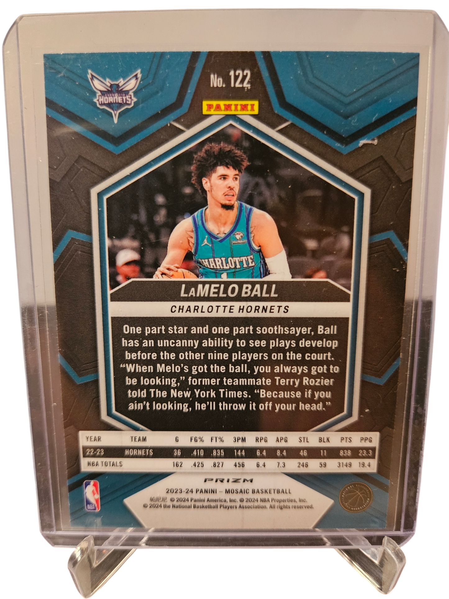 2023-24 Panini Mosaic #122 LaMelo Ball Silver Prizm