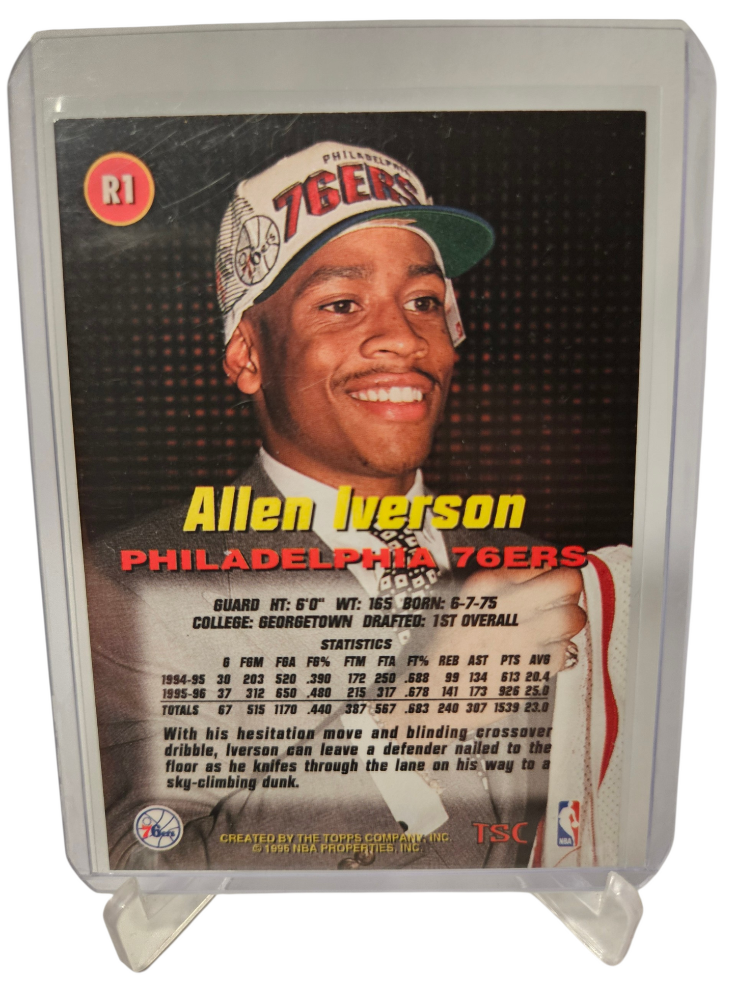 1996-97 Topps Stadium Club #R1 Allen Iverson Rookie Card