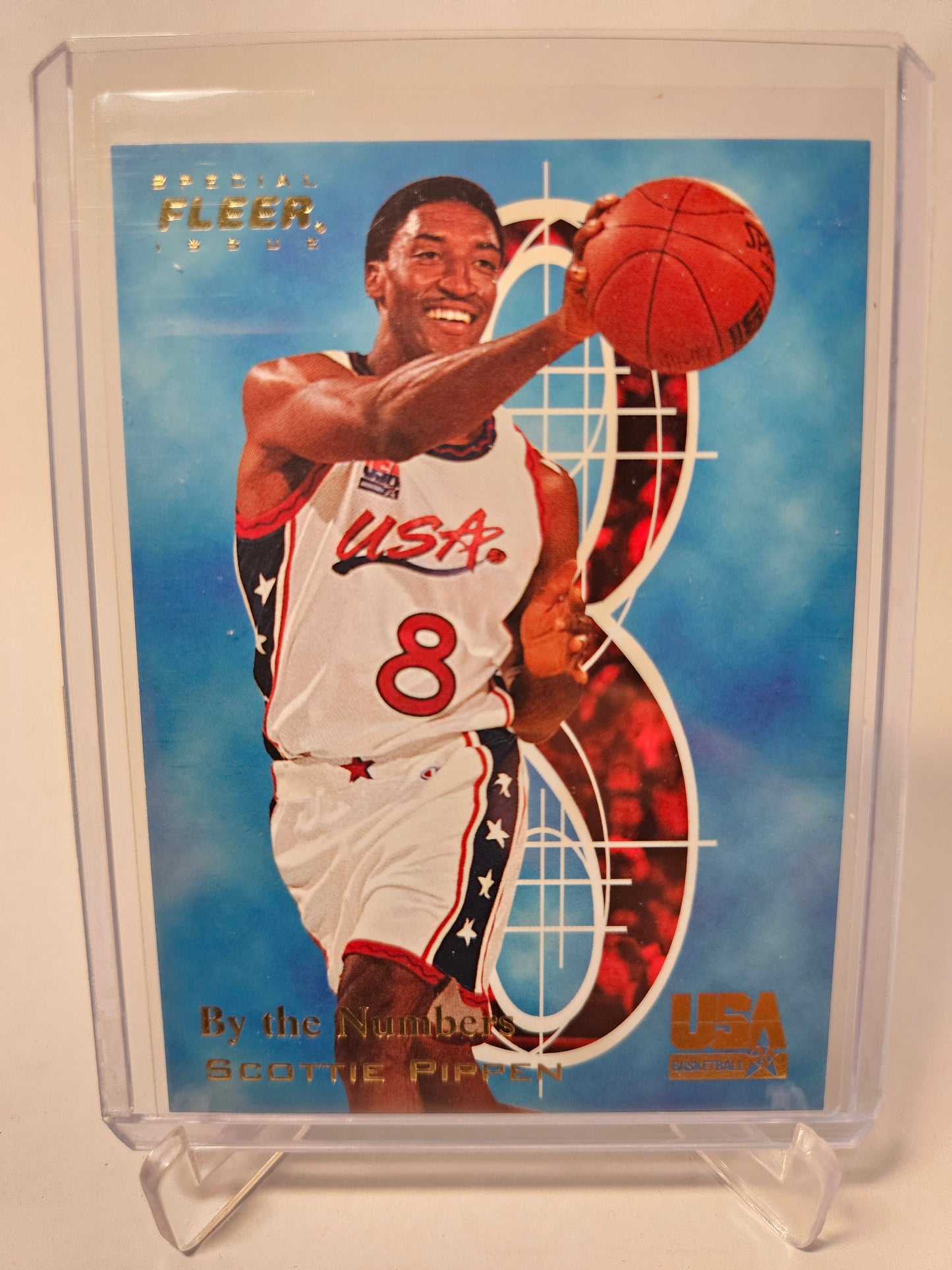 1996 Special Fleer Issue #17 Scottie Pippen By The Numbers USA Basketball