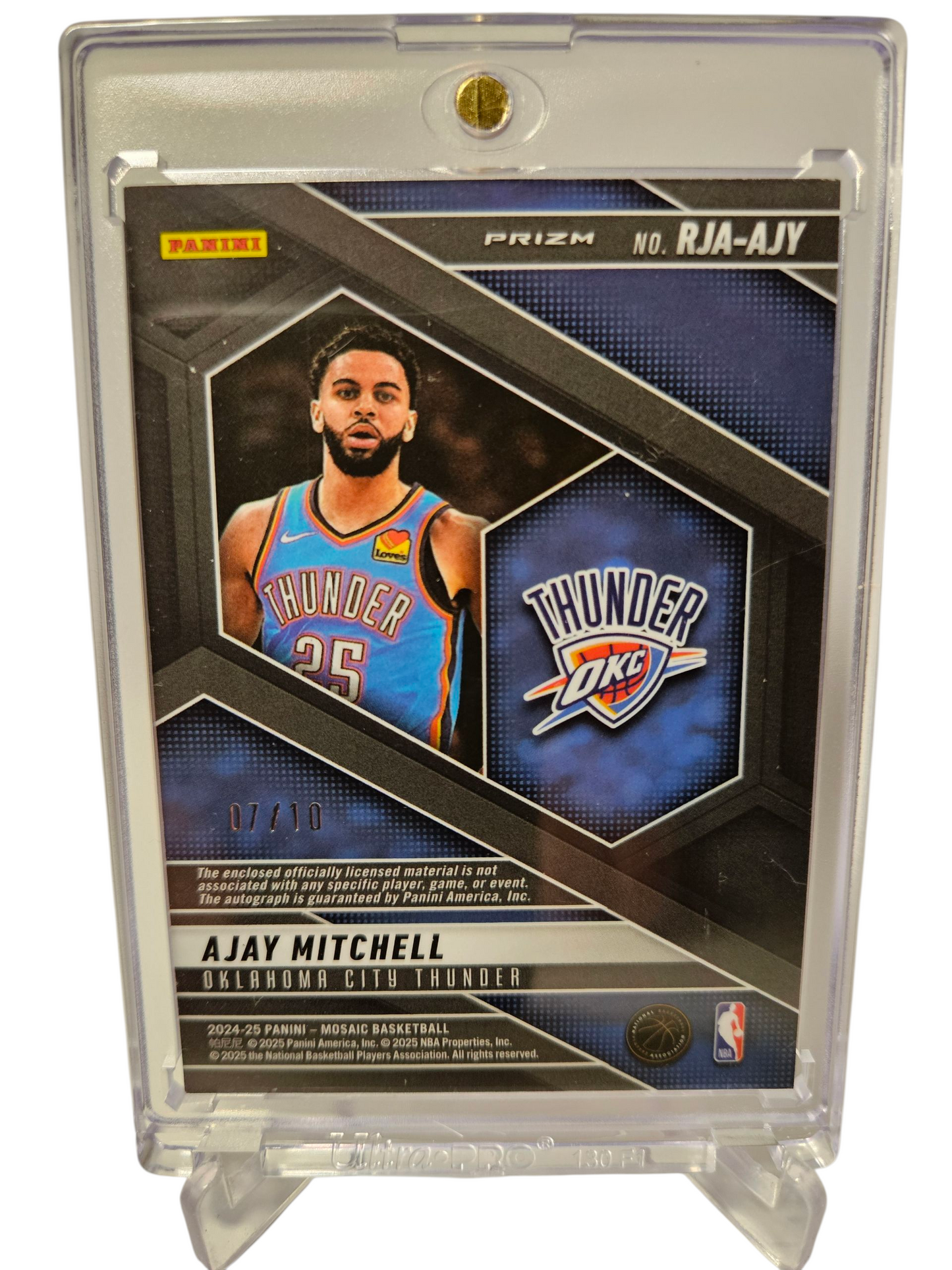 2024-25 Panini Mosaic #RJA-AJY Ajay Mitchell RPA Gold Mosaic Prizm 07/10