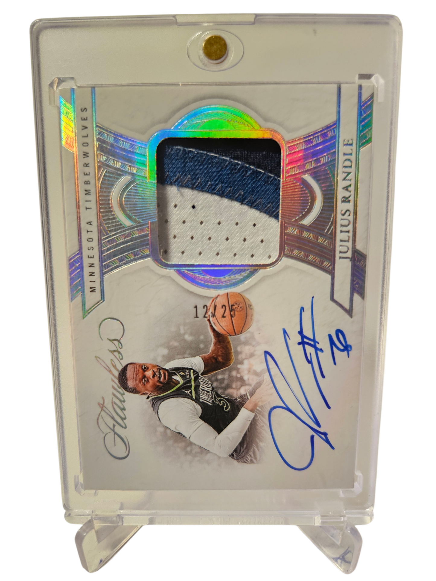 2024-25 Panini Flawless #FPA-JRT Julius Randle Flawless Game Worn Patch On Card Autograph 12/25