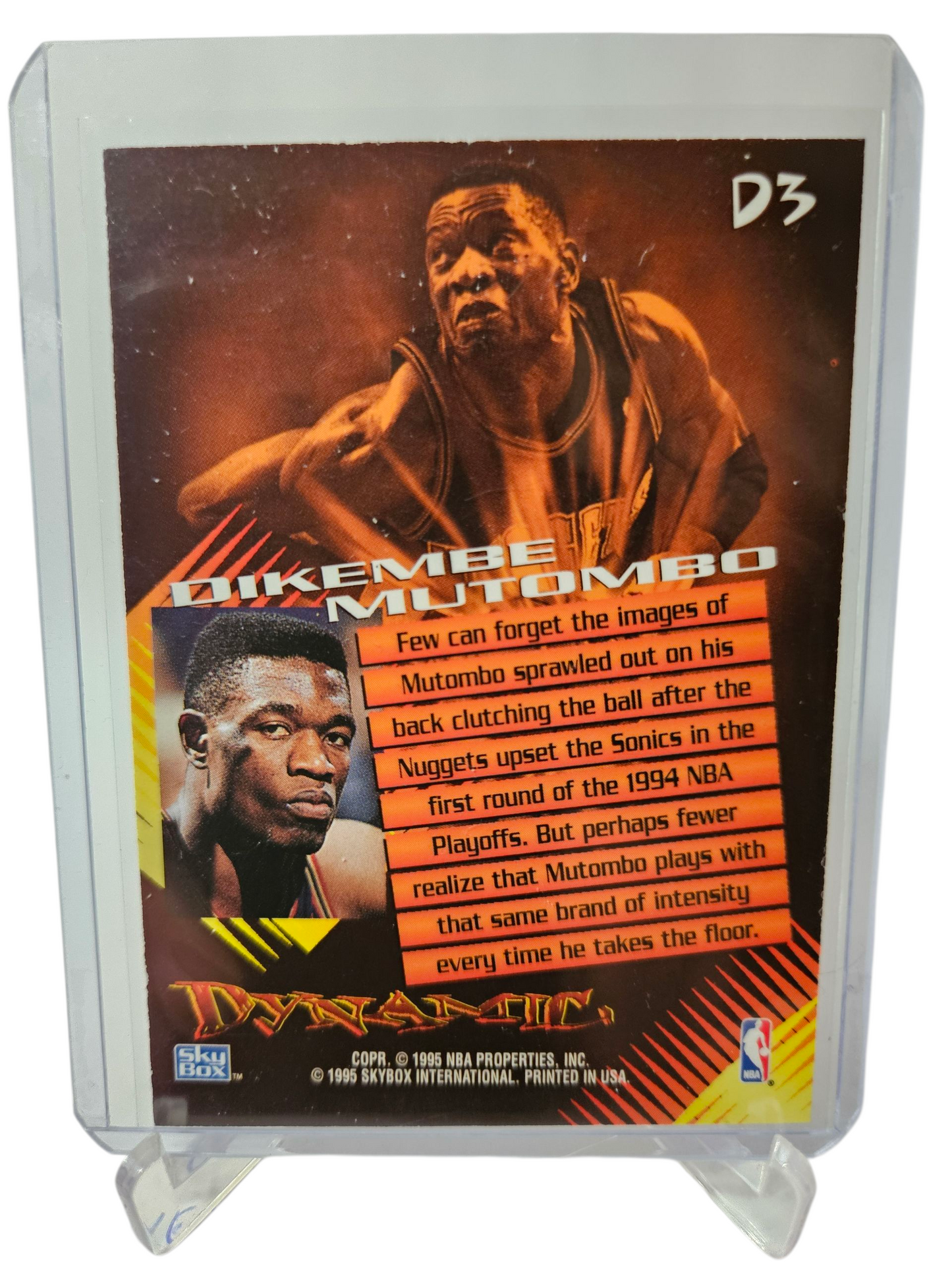 1995 Skybox #D3 Dikembe Mutombo Dynamic