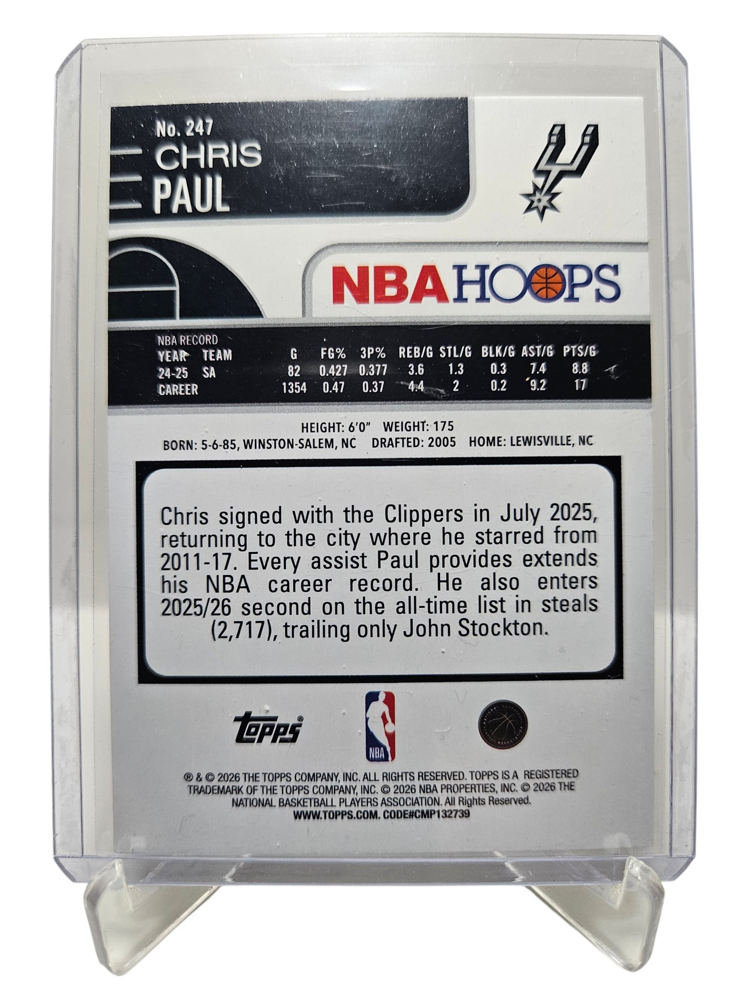 2025-26 Topps Hoops #247 Chris Paul Rainbow Foil