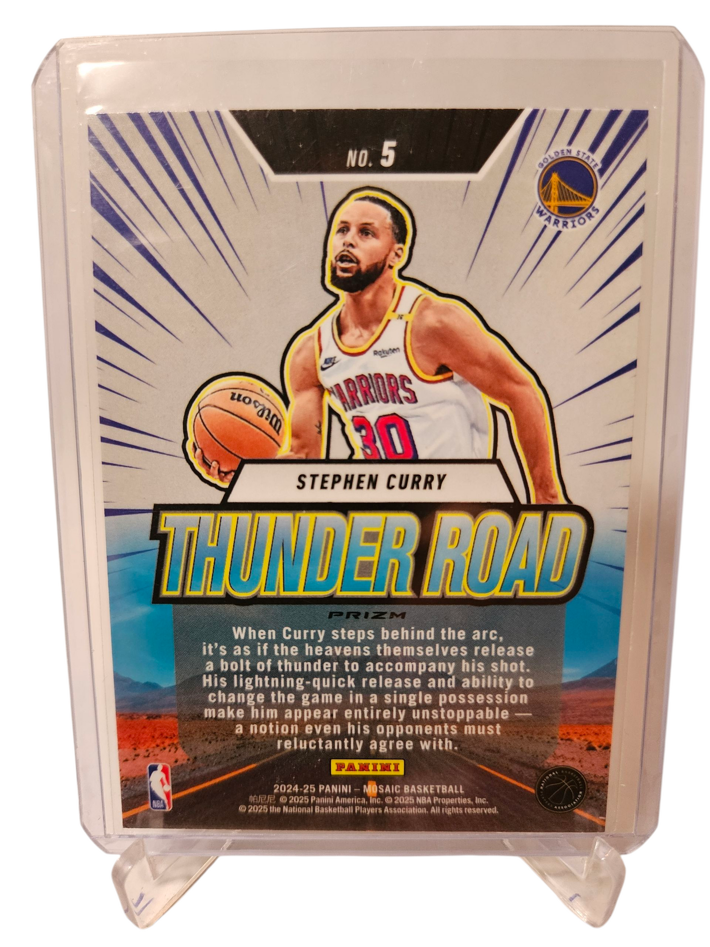 2024-25 Panini Mosaic #5 Stephen Curry Thunder Road Mosaic Prizm SP