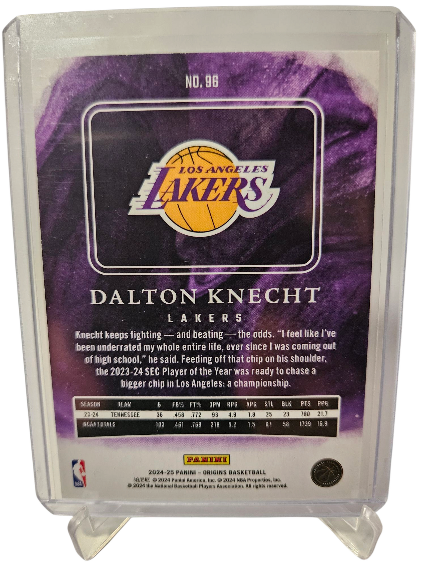 2024-25 Panini Origins #96 Dalton Knecht Rookie Card