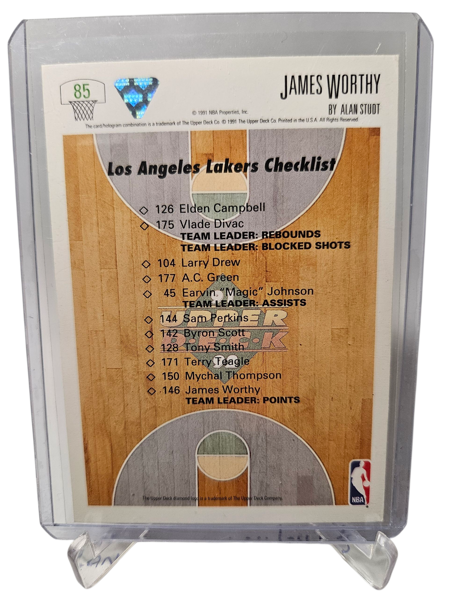 1991 Upper Deck #85 James Worthy Las Angeles Checklist