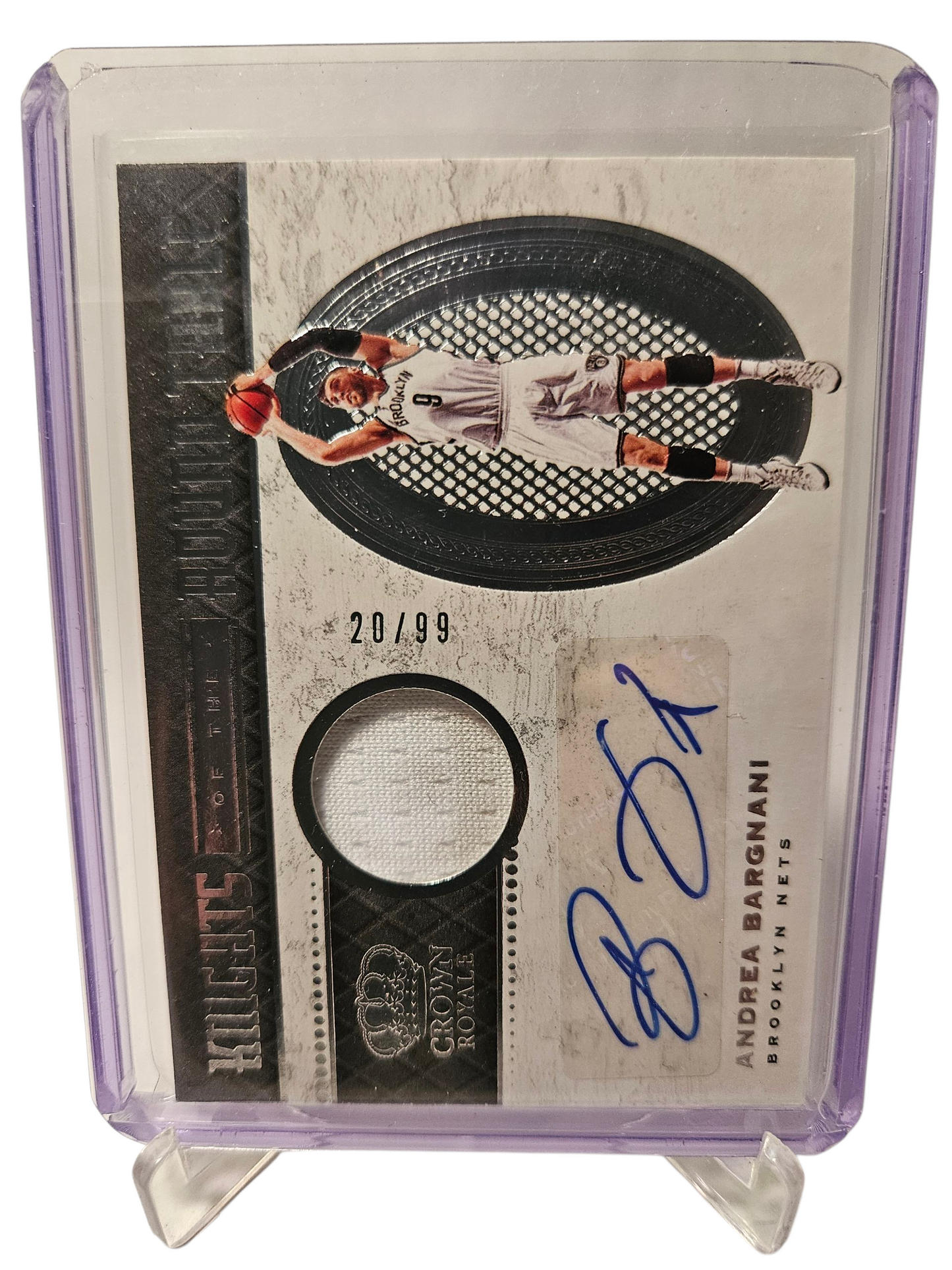2020-21 Panini Crown Royale #KR-ABG Andrea Bargnani Knights Of The Round Table Game Worn Patch Autograph 20/99