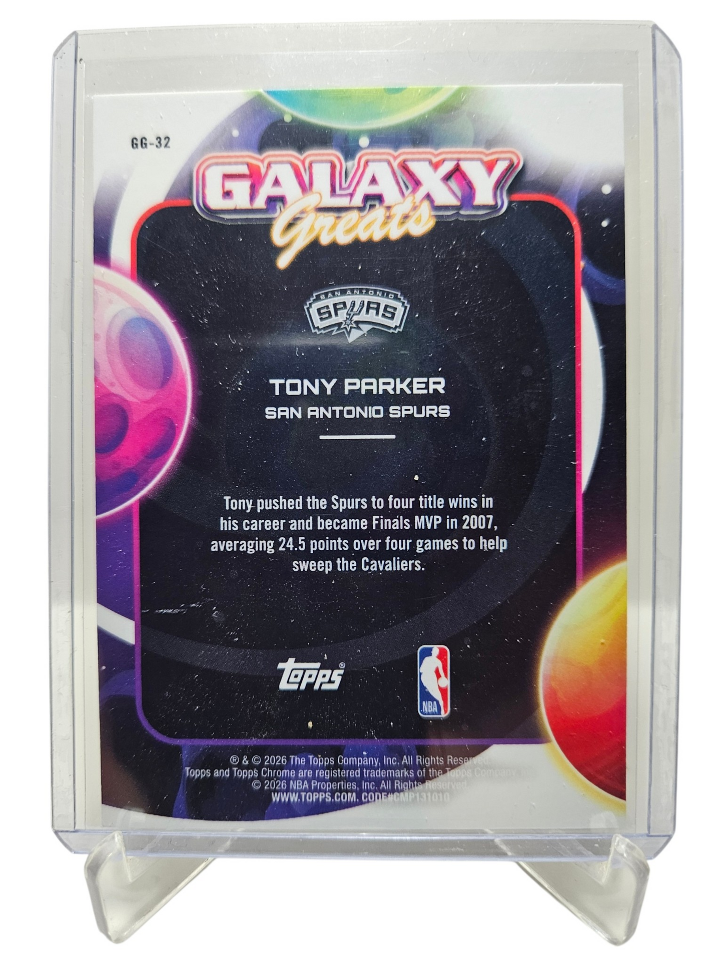 2025-26 Topps Chrome Cosmic #GG-32 Tony Parker Galaxy Greats