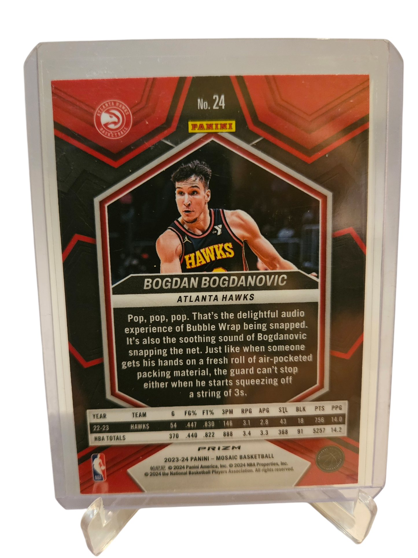 2023-24 Panini Mosaic #24 Bojan Bogdanovic Green Mosaic Prizm