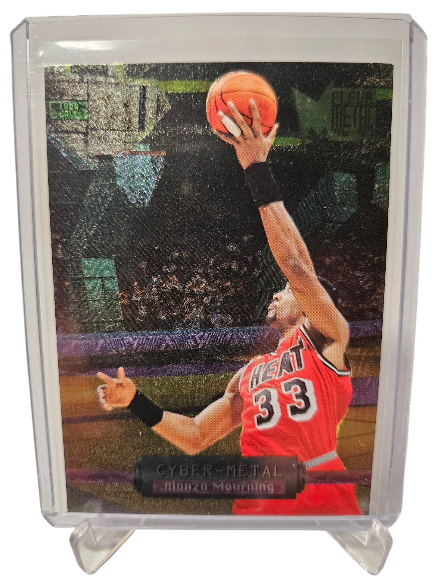 1996-97 Fleer Metal #11 of 20 Alonzo Mourning Cyber-Metal