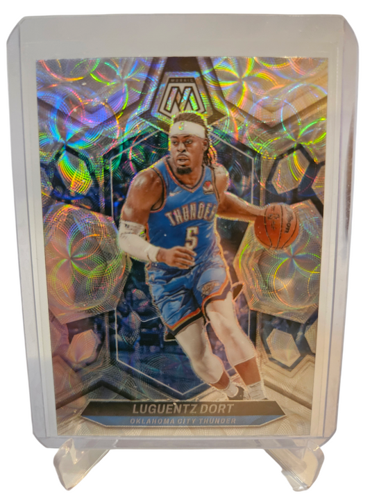 2023-24 Panini Mosaic International #191 Luguentz Dort Silver Scope Prizm