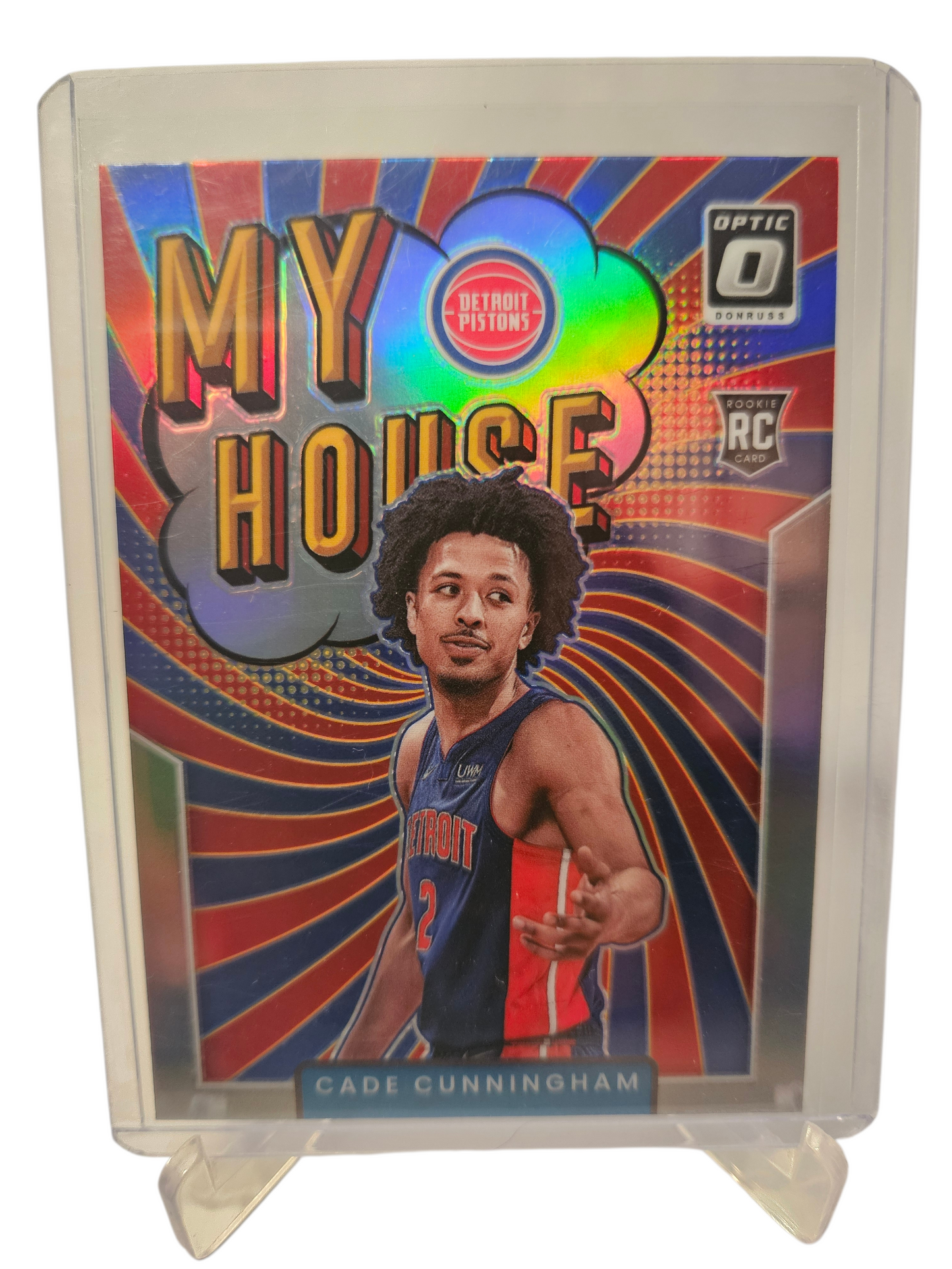 2021-22 Panini Donruss Optic #16 Cade Cunningham Rookie Card My House Holo Prizm
