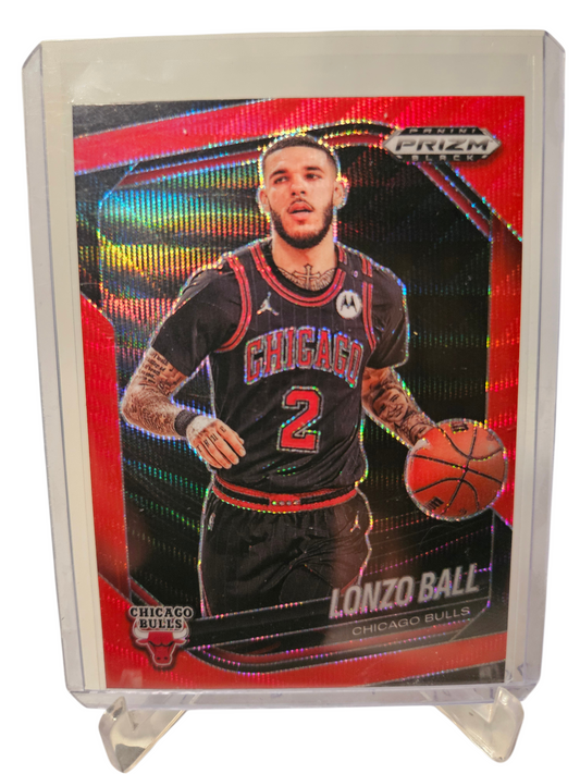 2024-25 Panini Prizm Black #102 Lonzo Ball Red Wave Prizm