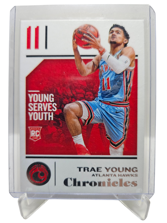 2018-19 Panini Chronicles #94 Trae Young Rookie Card Young Serves Youth