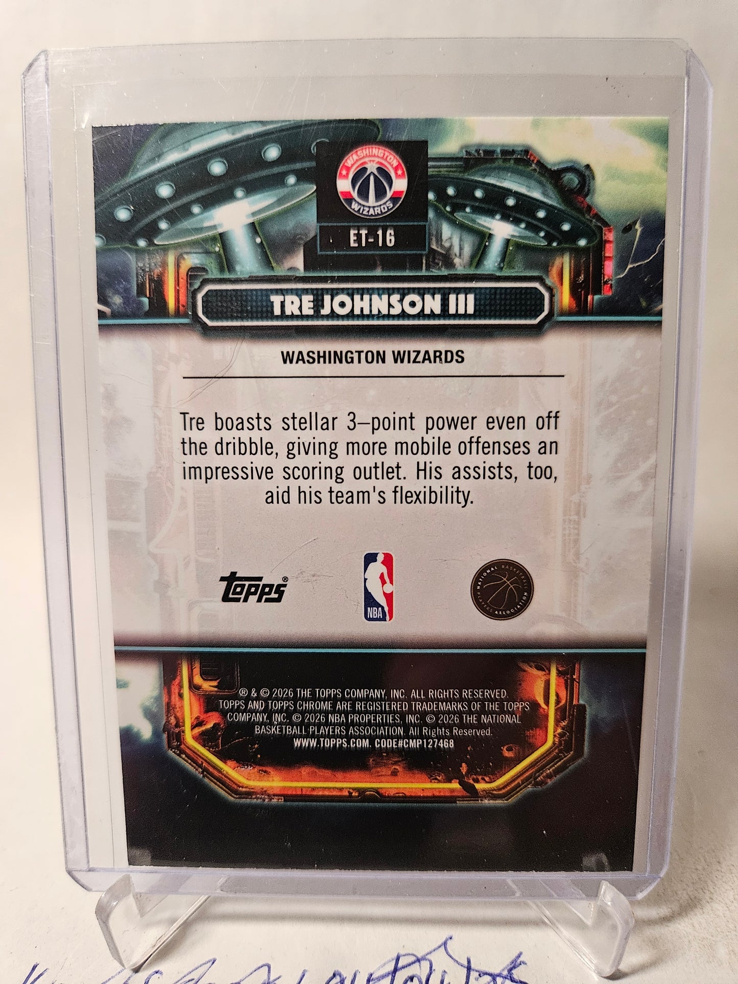 2025 Topps Chrome Cosmic #ET-16 Trey Johnson III Rookie Card Extraterrestrial talent