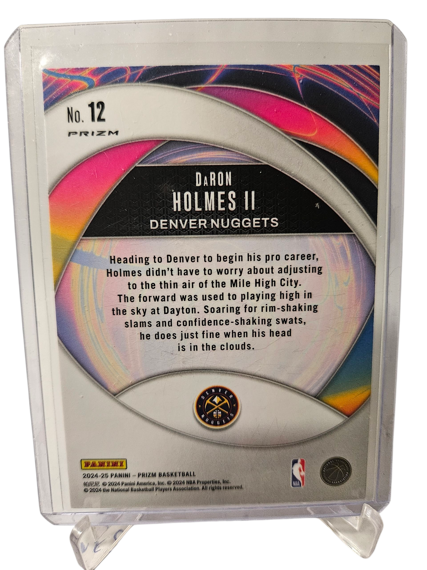 2024-25 Panini Prizim #12 DeRon Holmes II Rookie Card Instant Impact Silver Holo