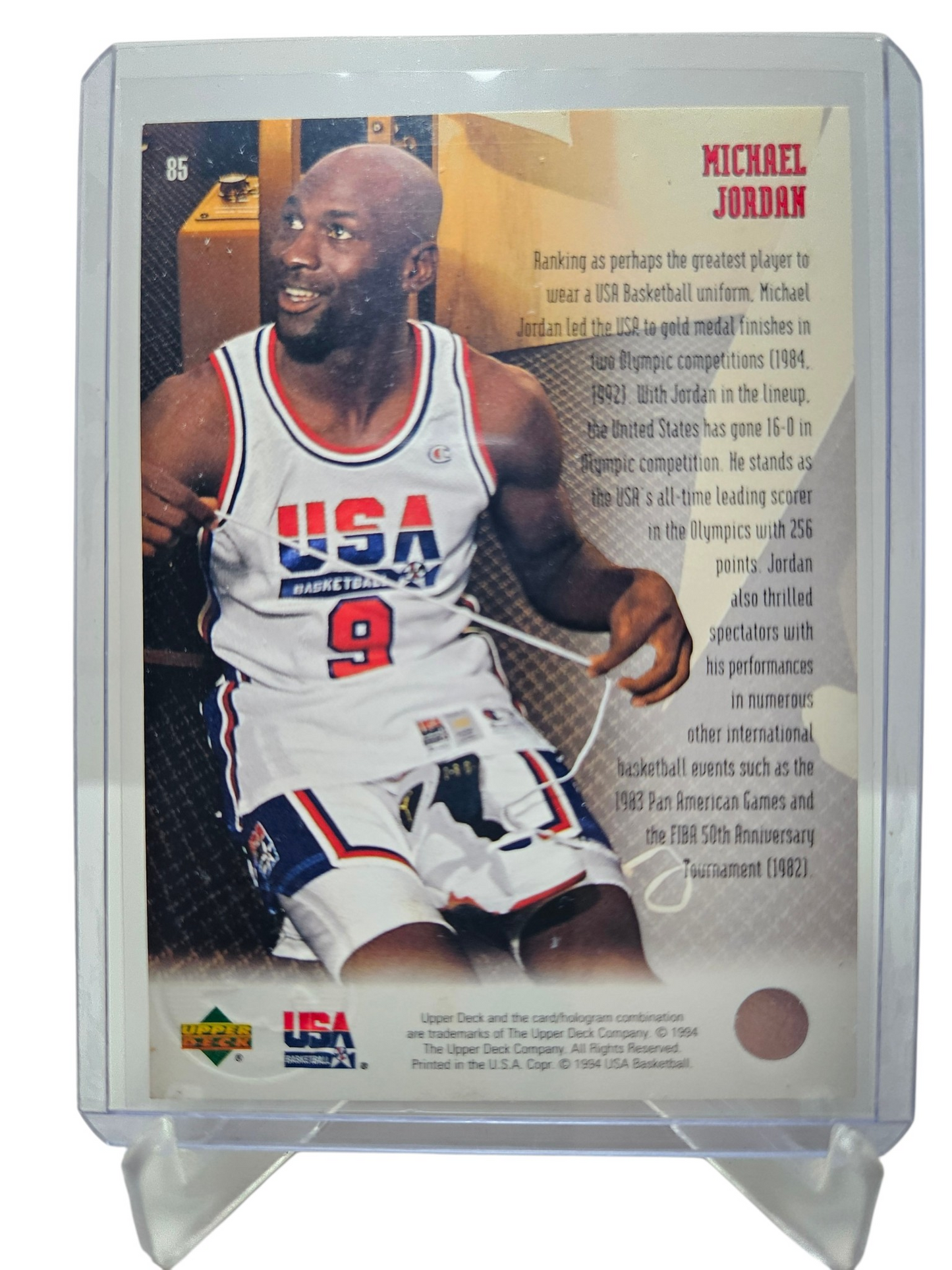1994 Upper Deck #85 Michael Jordan USA Basketball USA All Time Greats Gold Medal Edition