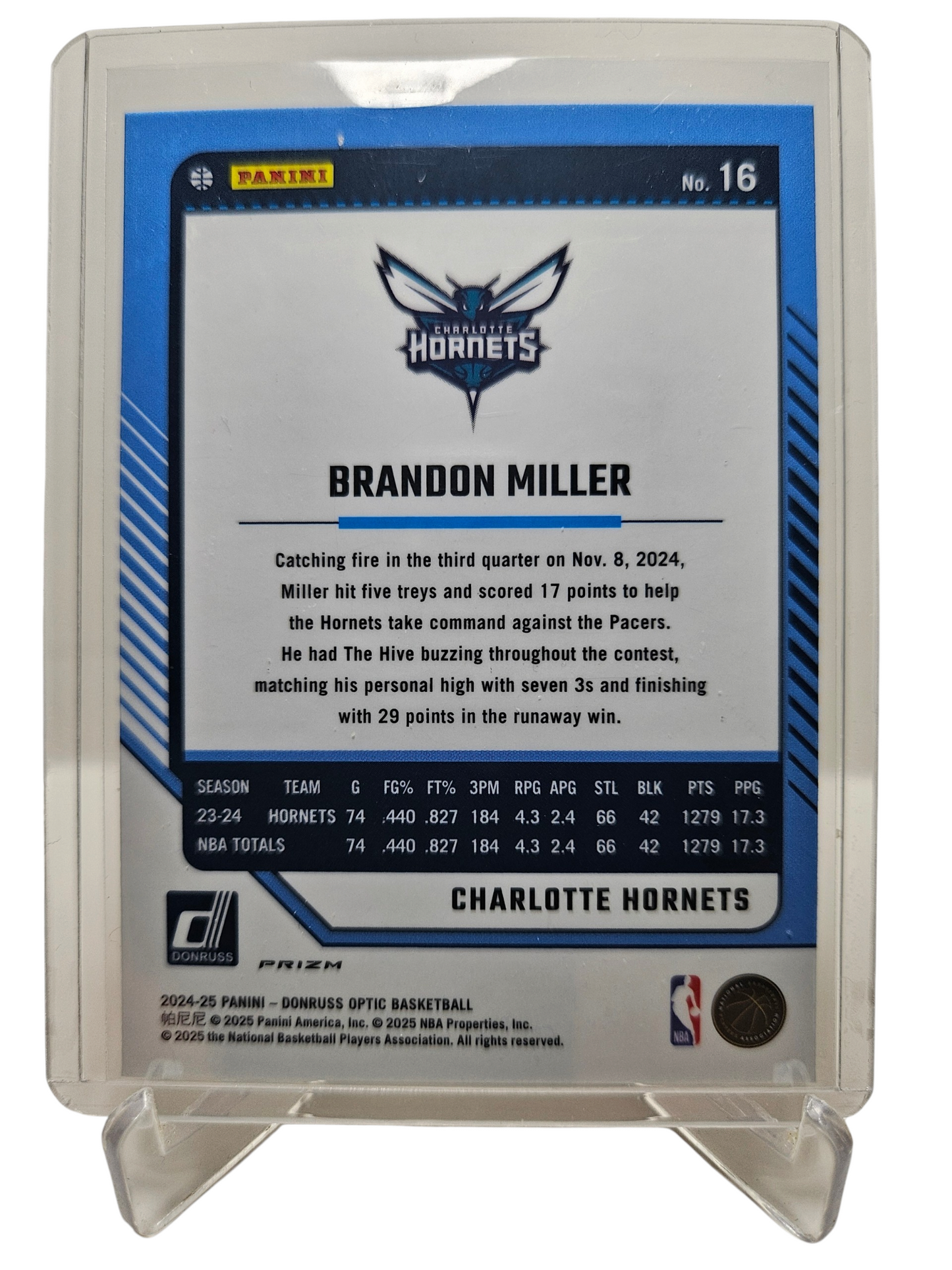 2024-25 Panini Donruss Optic (Sparkle Pack) #16 Brandon Miller Red Sparkle Prizm