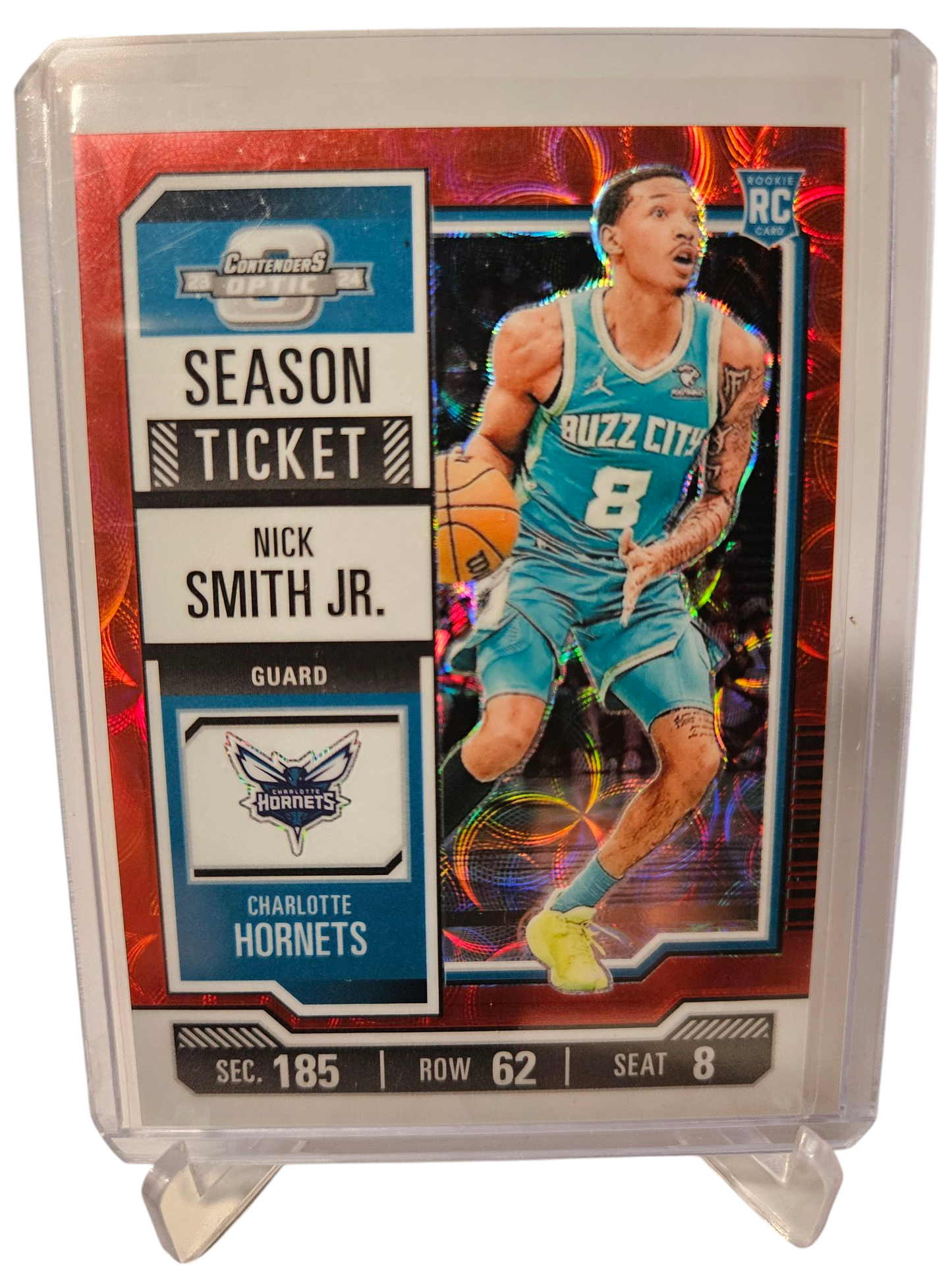 2023-24 Panini Contenders Optic #96 Nick Smith JR Rookie Card Season Ticket SP Red Scope