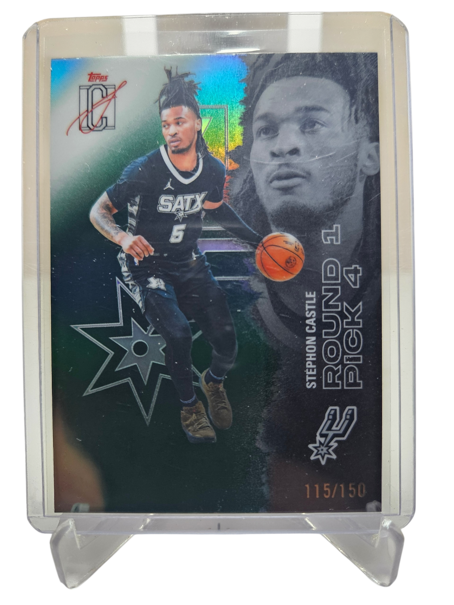 2025-26 Topps Signature Class #53 Stephon Castle Green Chrome 115/150